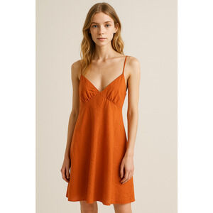 New Madewell Layton Mini Slip Dress Size 12 Orange Strappy Cutout Beachy Vacay